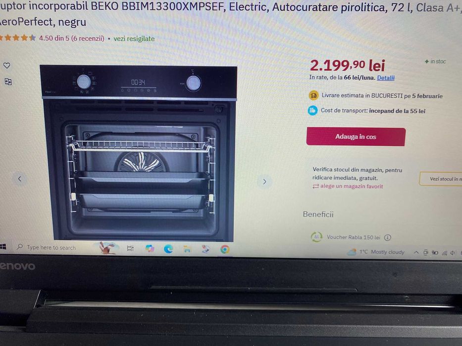 Vand cuptor electric incorporabil beko, stare perfecta