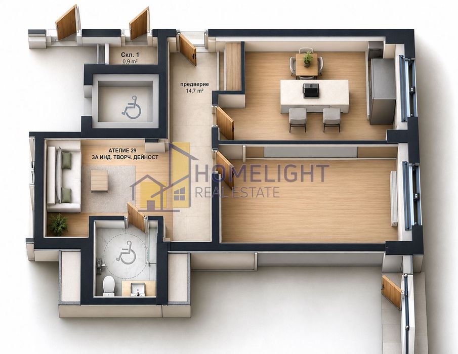 Продава се Офис в София, Стрелбище - 61 кв.м за 3214 €/кв.м - Снимка #10