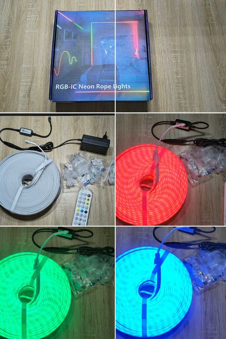 Bandă LED Neon RGB, sincronizare muzică, telecomandă, 6-20M
