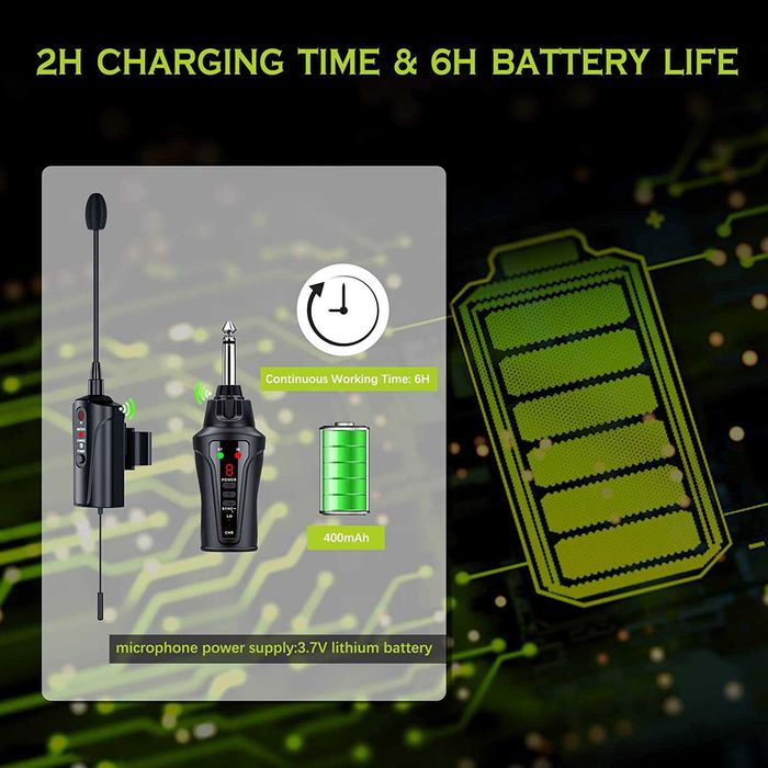 ACEMIC Безжичен микрофон за флейта, преносим UHF