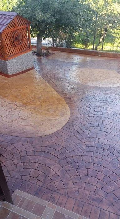 Beton amprentat elicopterizat casă gard construcții pavaj tencuială pavele decorativa ieftin amenajări piatra parchet amprentat intretinere
