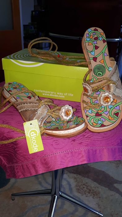 sandale colorate din piele pt. dama