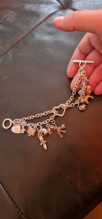 Brățară argint masivă charmuri 70g okazie