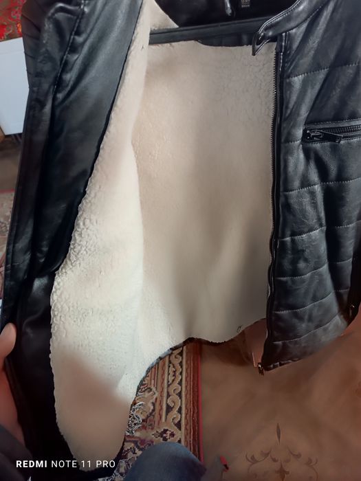 Детские куртка кожаная тёплая