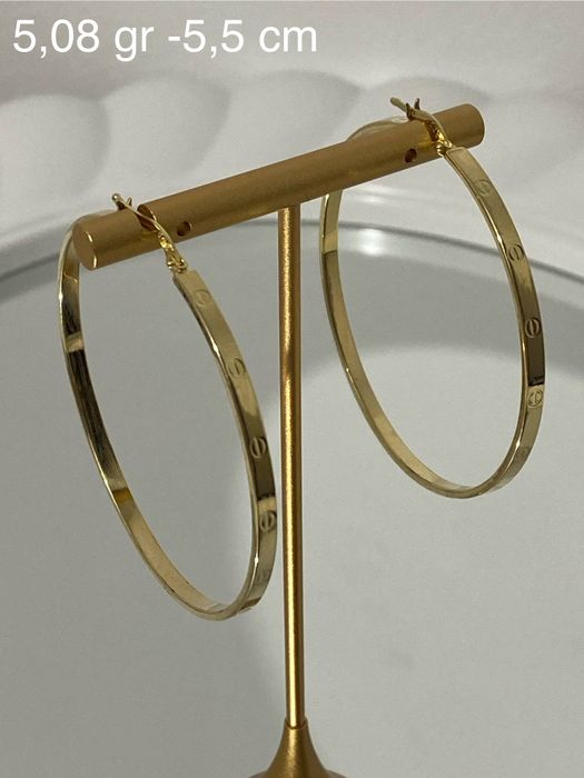 Cercei și brățări aur 14k, certificat de garanție și deschidere colet.