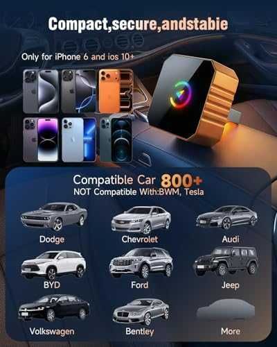 Адаптер Wired към Wireless CarPlay Mini стабилна връзка кола автомобил