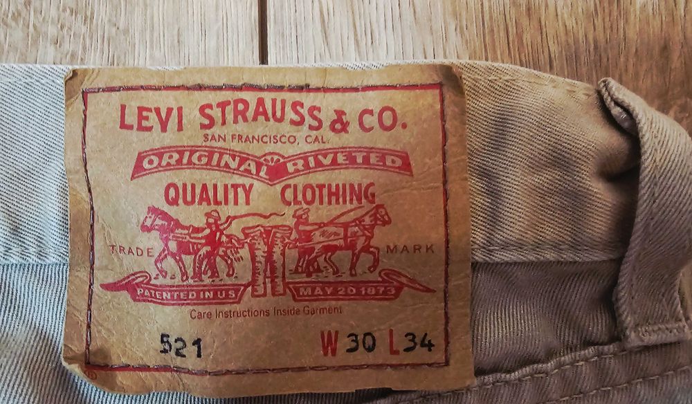 Blugi iconici Levi's 521 beige -100% Bumbac - W30 L34 old money - regular