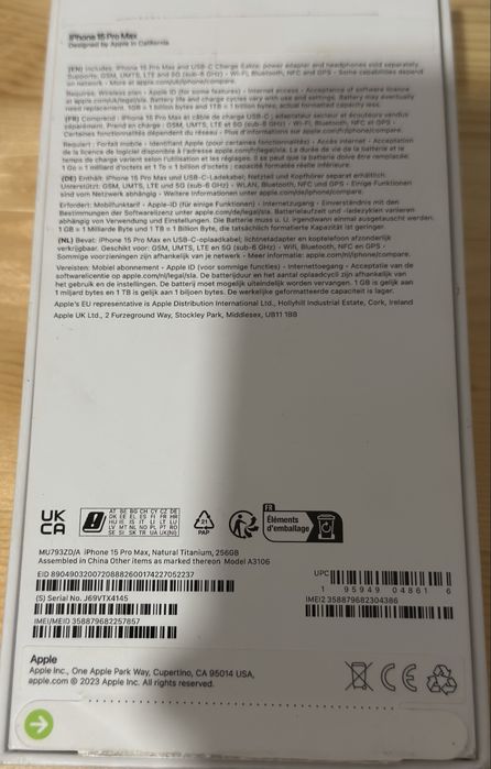 Iphone 15 PRO MAX Natural Titanium 256GB