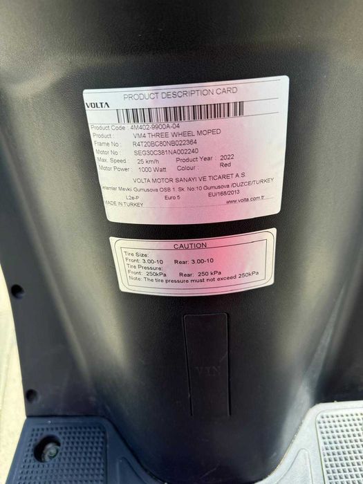 4690lei,PROPIETAR,vand Tricicleta electrica FARA PERMIS,voltarom 1000w