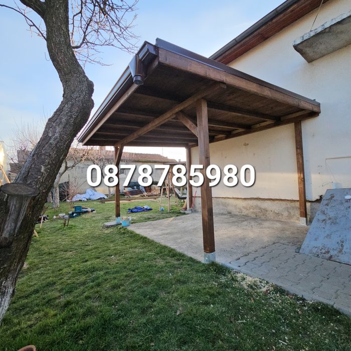 Ремонт на покриви Дървени навеси Бараки Козирки