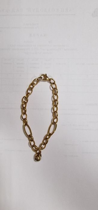 Комплект от колие и гривна със златна баня от медицинска стомана