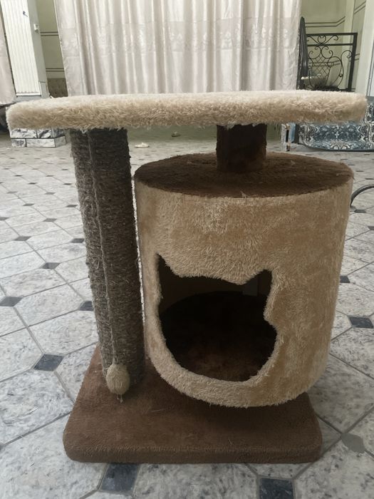 Домик для кошек комфортный уютный дизайн и с когтетичкой