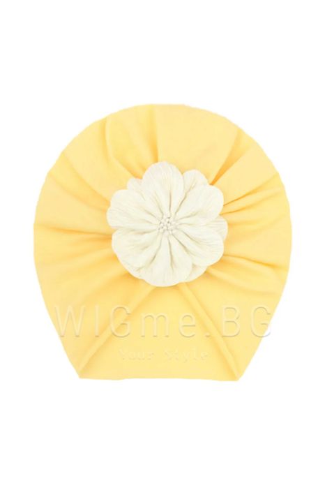 Бебешки тюрбан цвете с мъниста