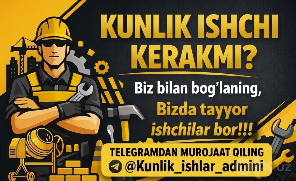 Kunlik ishchi hizmati uydan chiqmagan holda ishchi chaqiring !!!