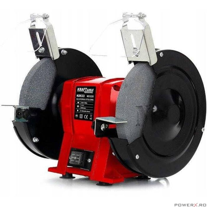 Polizor de banc cu 2 pietre, 2950 rpm, 200 mm, prelucrare uscata