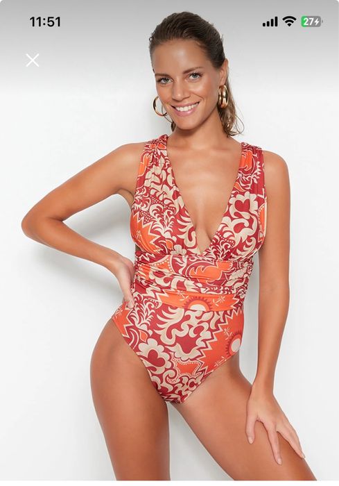 Costum de baie intreg motiv etnic Marime XS/34