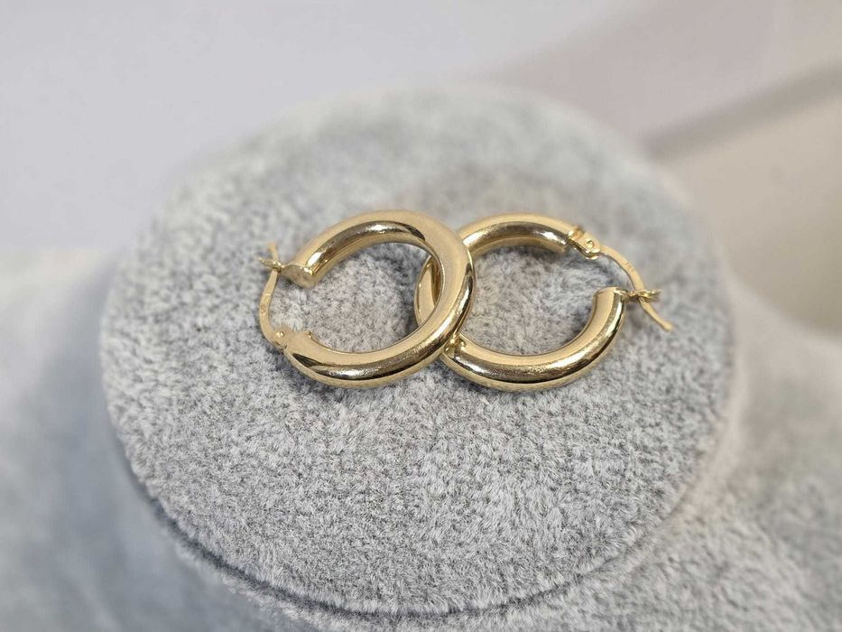 Cercei Damă Rotunzi din Aur Galben 14K, 3,42 g, Model Hoop Elegant