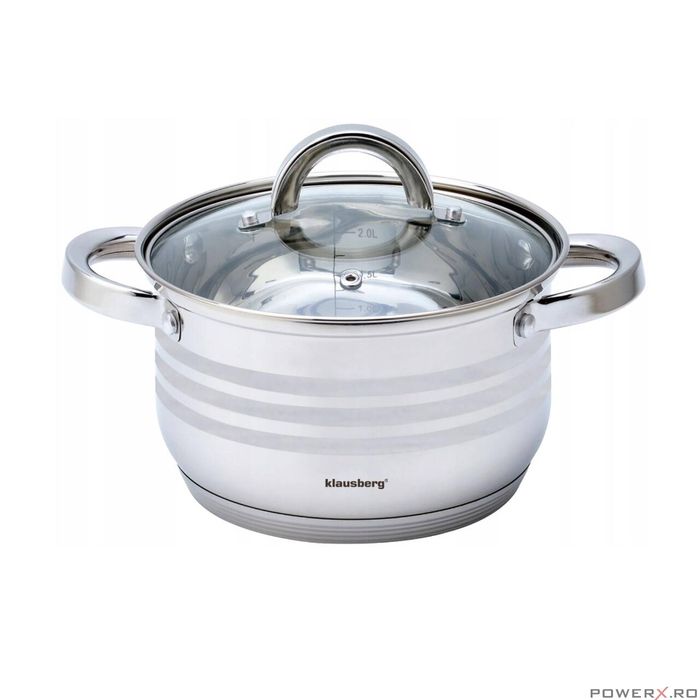 Set oale din inox, cu capac, 16/18/20cm, 3 piese, Klausberg