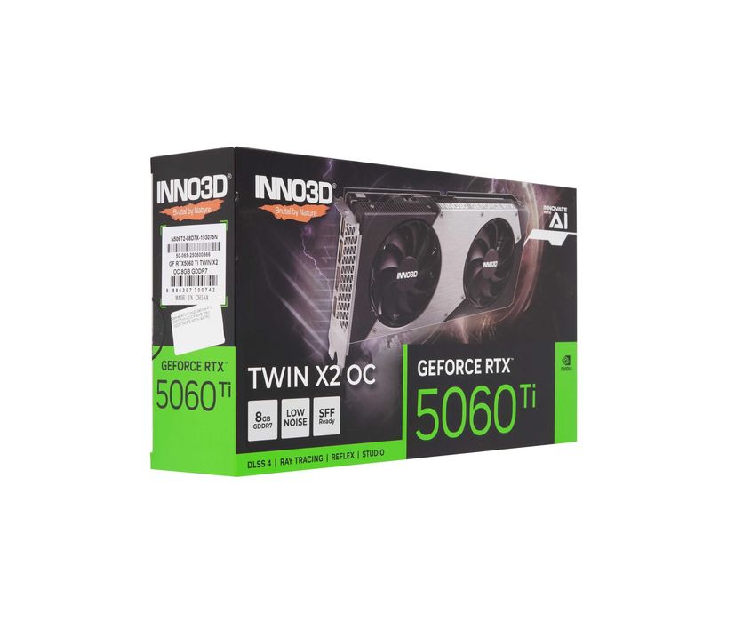 - Видеокарта Inno3D GeForce RTX 5060 Ti Twin X2 OC 8GB
