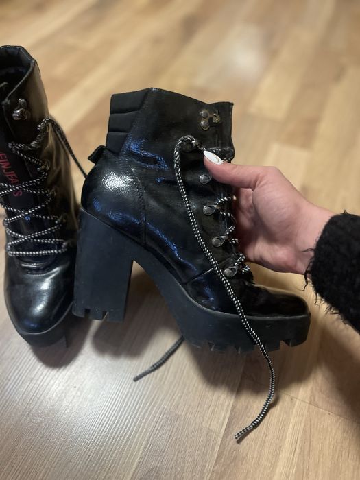 Кожени обувки на ток Calvin Klein Jeans