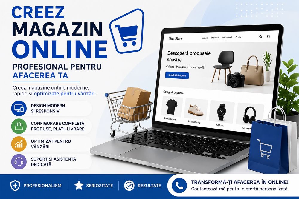 Creez Magazine Online pt Afacerea Ta !  Siteuri profesionale pt vânzări în orice domeniu