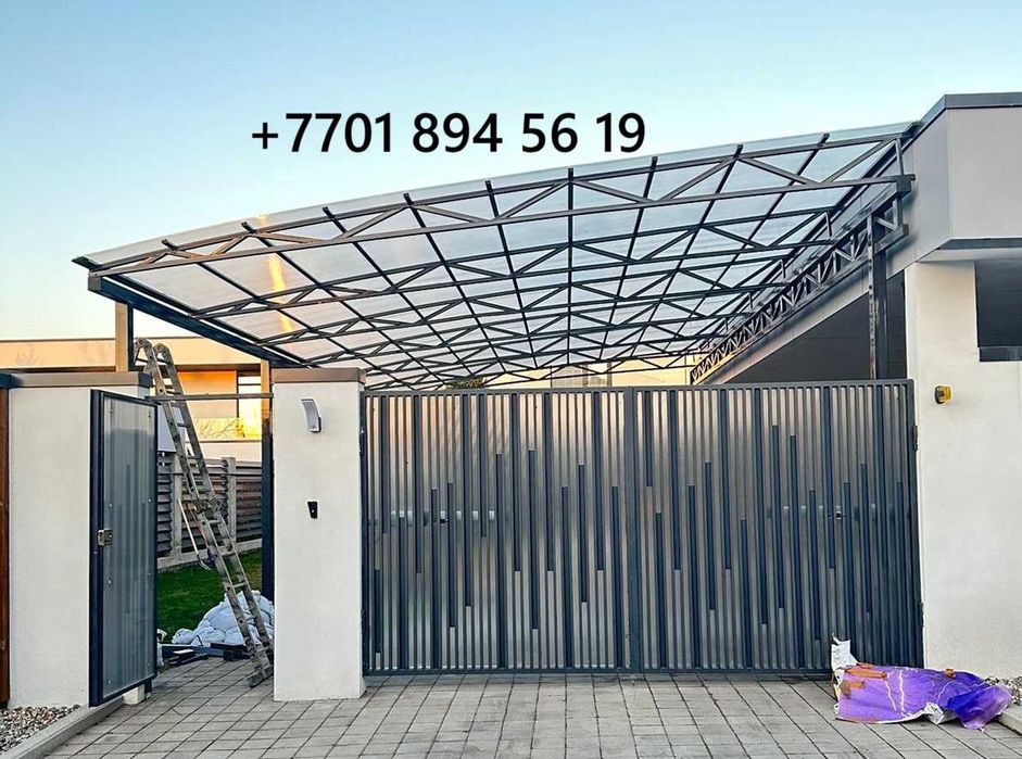 Навесы для дома Алматы изготовление и установка