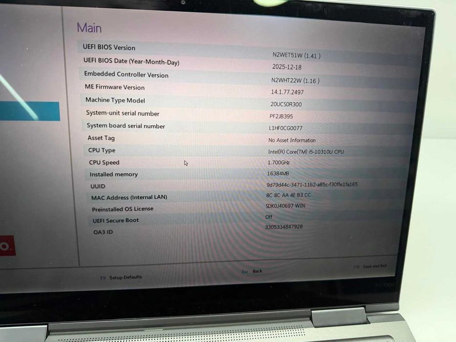 Laptop SH Lenovo Yoga gen 5 i5-10310U 16gb RAM 512gb SSD Touchscreen Pen