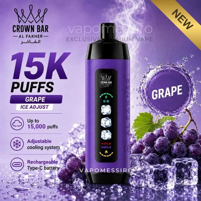 Vape Premium Narghilea Al Fakher Crown Bar Ajustabil cu 3 Nivele de Gheata