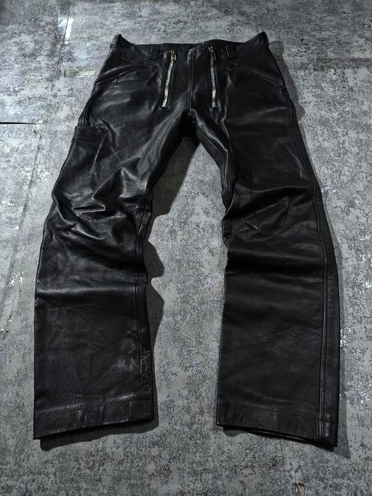 Pantaloni piele  rockstar double zipped