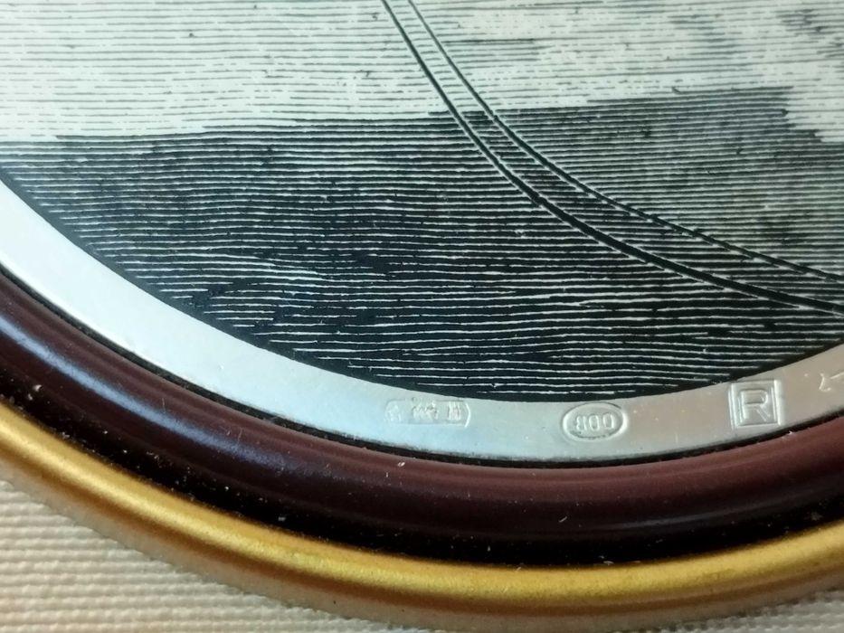 Tablou Gravura pe placa rotunda din argint 800  Chioggia La Torre