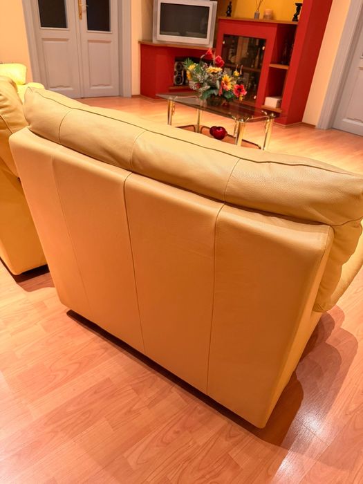 Canapea extensibilă piele + fotolii