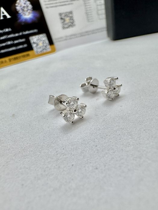 Сребърни обеци с мойсанит (Диамант) 0.6 карата