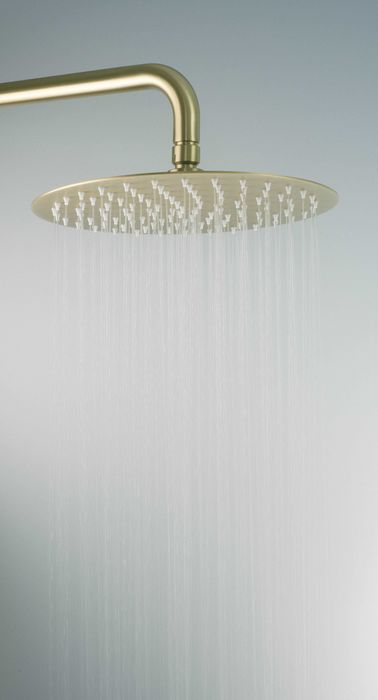 Златна мат душ колона тип дъжд със смесител  Arnika Brush Gold
