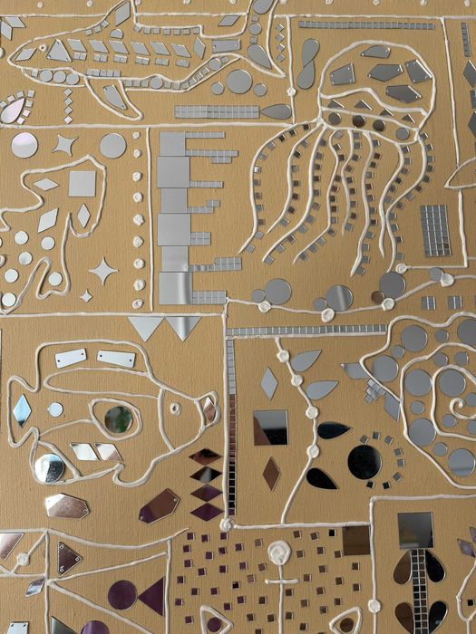 Tablou marin handmade cu oglinzi – decor elegant