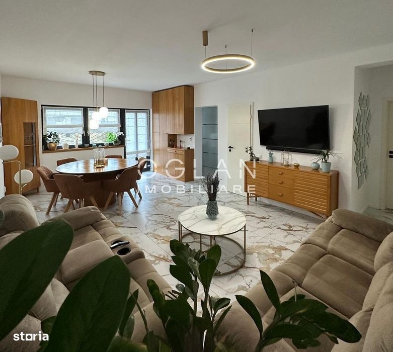 Apartament 3 cam. cu teren 120 MP, la vila