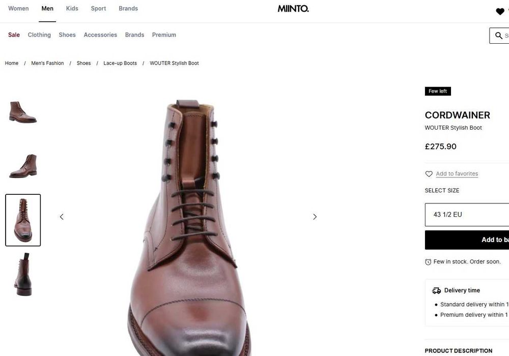 Ghete lace up 44.5 45 de lux Cordwainer lucrate manual piele naturala