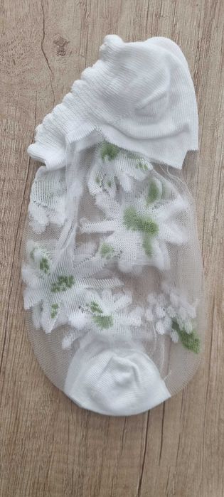 4 бр. нежни прозрачни чорапки с цветя, one size