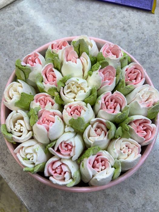 Зефирные цветы из натуральных ингридиентов