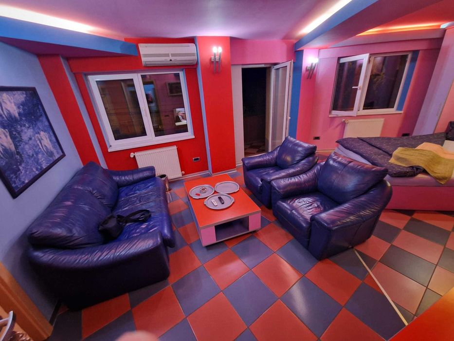 Vand set piele naturala canapea extensibila cu 2 x fotolii 2650 roni