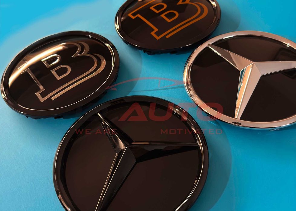 Mercedes емблема, Brabus, решетка, лого брабус мерцедес бадж