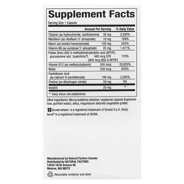 Natural Factors BioCoenzymated Active B Complex комплекс витаминов B