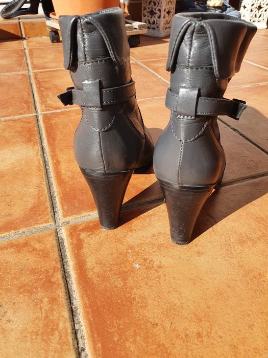 Ghete primavara piele gri cu toc nr 39