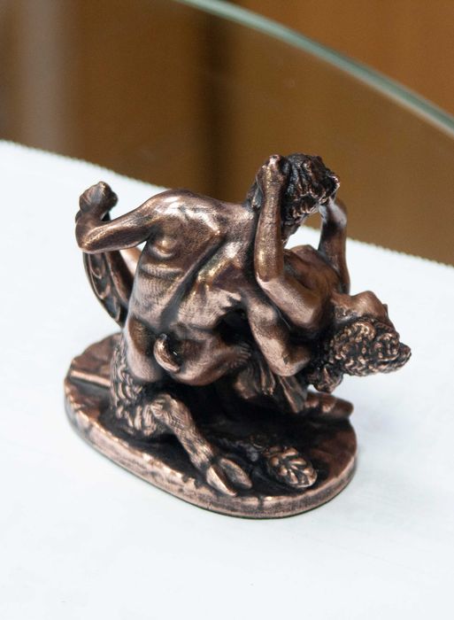 Статуетка , сувенир -"Satyre and Bacchante". Медна галванопластика