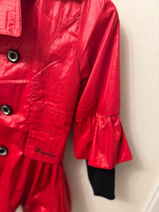 Trench roșu elegant fetiță, mărimea 130 (7-8 ani)
