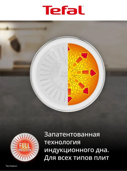 Набор посуды Tefal Ingenio 8 предметов, новый, нержавейка.