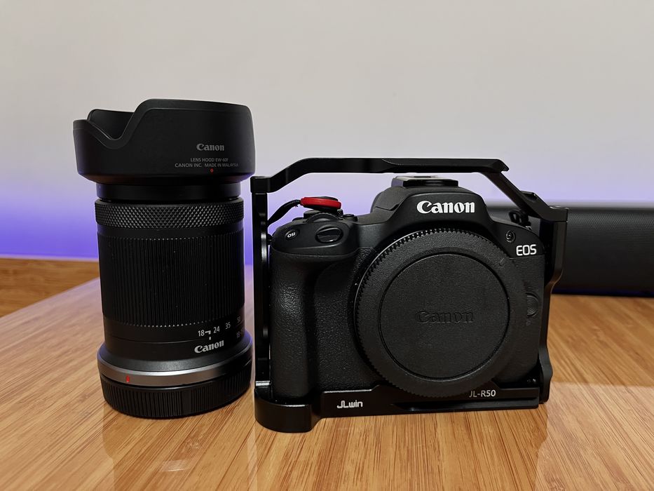 Canon EOS R50 + RF-S 18-150 mm, 4k, 24.2 MP, impecabil