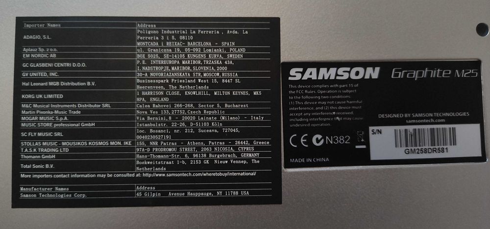 Samson Graphite M25 - Controller USB MIDI