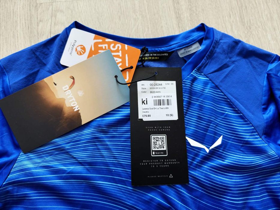 Salewa®Seceda Dry Long Sleeve Base Layer Top Blue W's, дамски блуза, бейс лейар