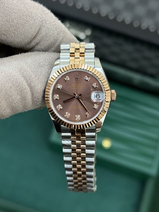 Rolex Date-Just 31mm Diamond Everose Chocolate Dial