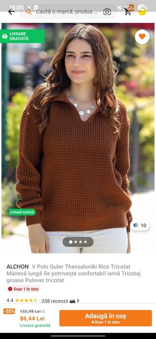 Pulover guler polo tricotat Trendyol